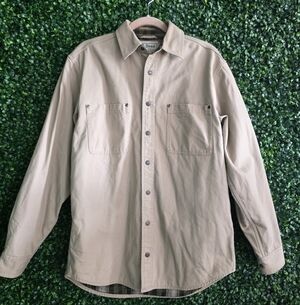 L.L. Bean Men's Tan Plaid Button Down Shirrt Size S